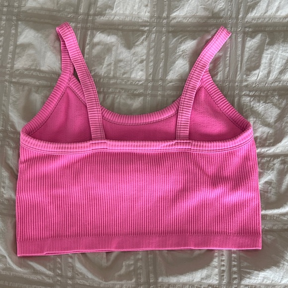 Pink Ribbed Crop Top - Picture 2 of 3